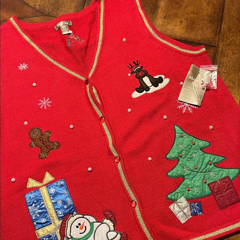 Red Holiday Sweater Vest